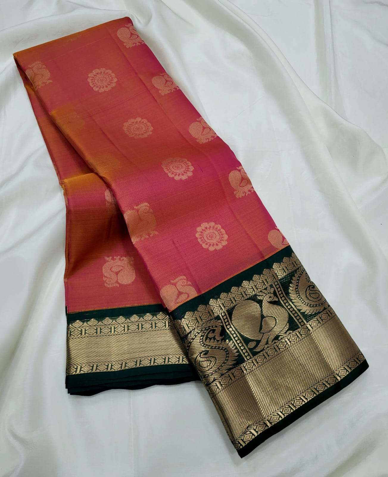 Samuthrika Silk Sarees Rust Orange Colour